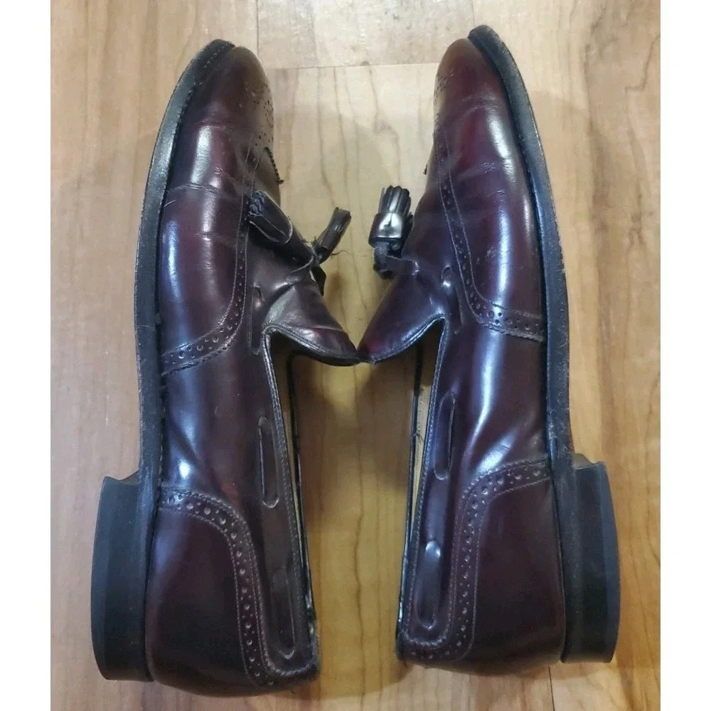 Johnston & Murphy‎ Tassel Loafers Men's 9.5 D Burgundy Leather Dress Shoes